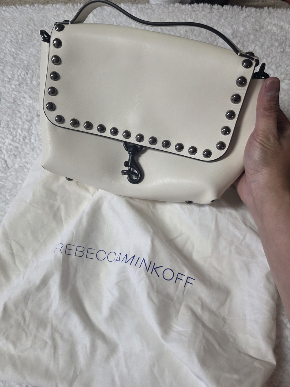 Rebecca Minkoff Cream Studded Leather Crossbody Bag
